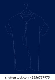 polo shirt from blue lines. vector illustration