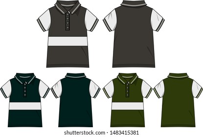 polo shirt for boy vector template pattern