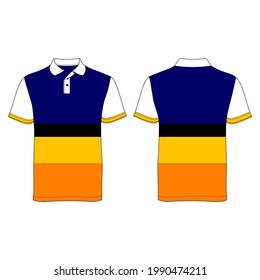 Polo Shirt, Color is Navy, Yellow and Orange, New Style, Commercial Use