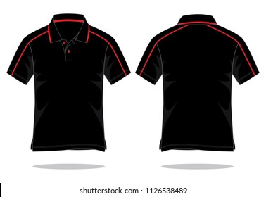 Polo Shirt Design : Black / Red