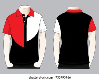 black red white shirt