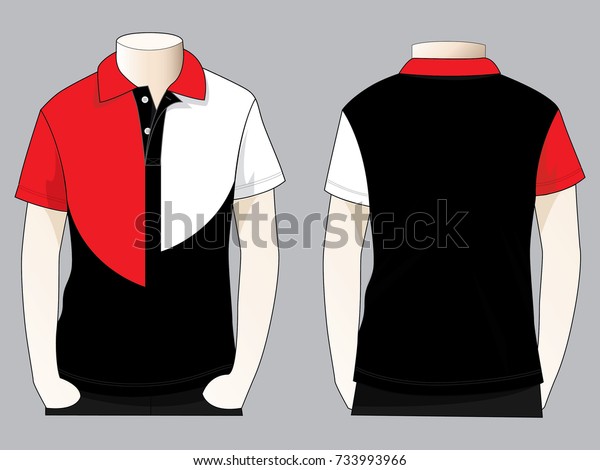 red white and black polo shirts