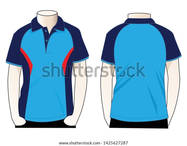 Polo Shirt Design Blue Navy Blue Stock Vector (Royalty ...