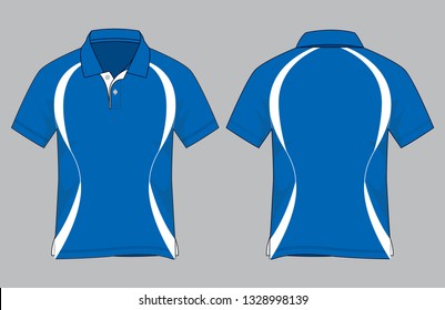 Polo Shirt Design (Blue / White)
: Slope Shoulder Sleeve