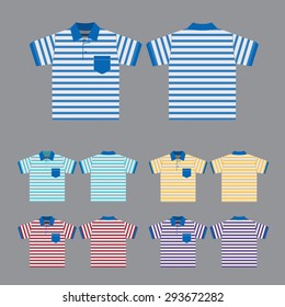 Polo shirt design Horizontal Vector template. (front and back views) 
