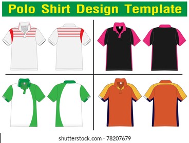 polo shirt design lined Vector template for design work