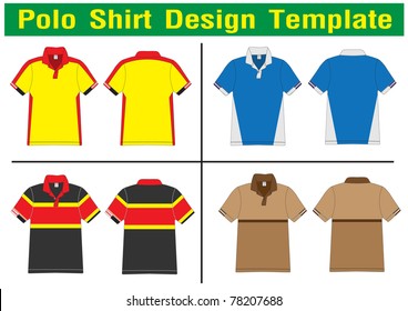 polo shirt design lined Vector template for design work