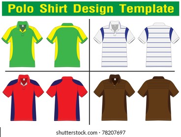 polo shirt design lined Vector template for design work