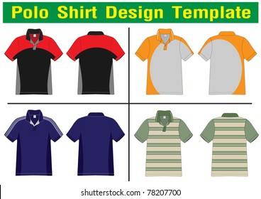 polo shirt design lined Vector template for design work