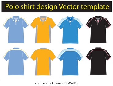 polo shirt design lined Vector template for design work