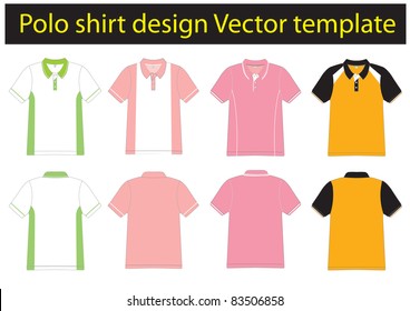 polo shirt design lined Vector template for design work