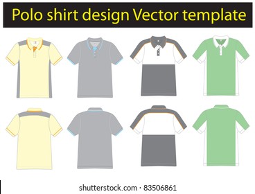 polo shirt design lined Vector template for design work