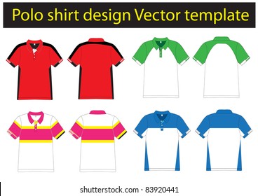 polo shirt design lined Vector template for design work