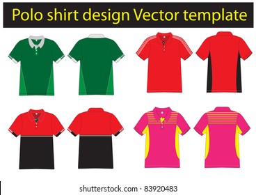 Polo Shirt Design Lined Vector Template For Design Work