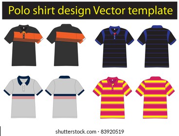 polo shirt design lined Vector template for design work