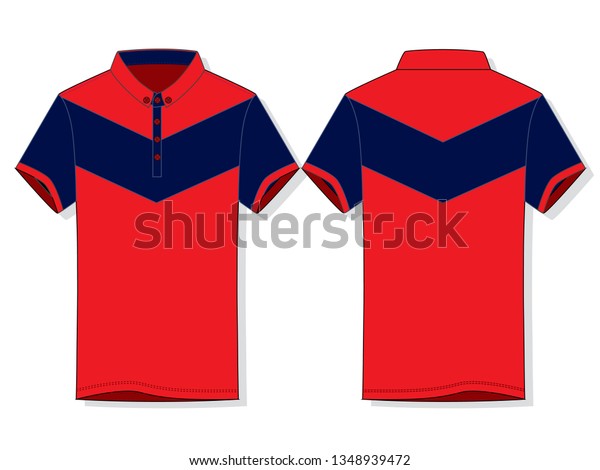 Polo Shirt Design Red Navy Blue Stock Vector (Royalty Free) 1348939472 ...