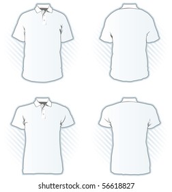 Polo shirt design template set including male and female, front and back view - Look at the portfolio for other sets