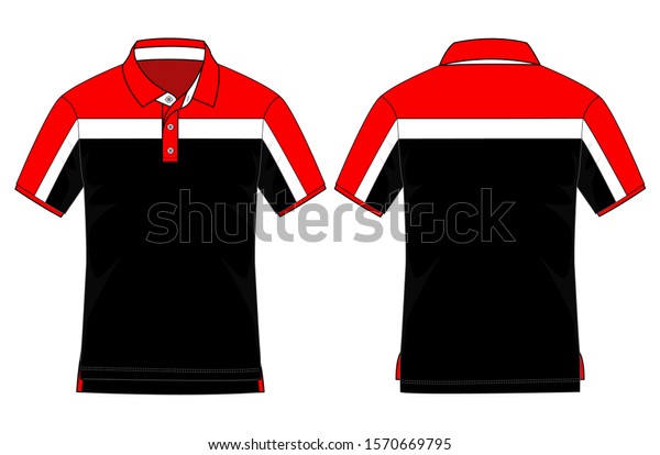 Polo Shirt Design Vector Blackwhitered Colorsshort Stock Vector ...