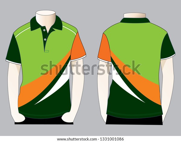 Polo Shirt Design Vector Green Orange Stock Vector (Royalty Free