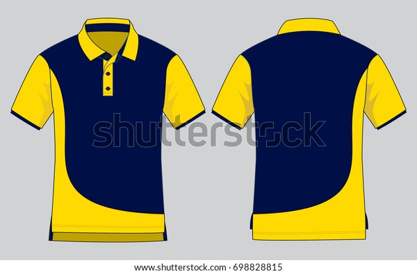 blue and yellow polo shirt
