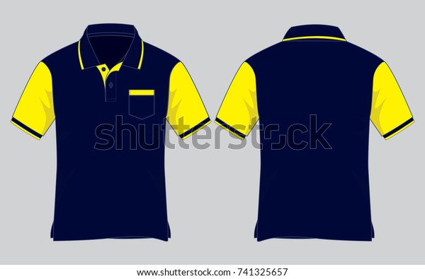 Polo Shirt Design Vector Navyyellow Colorsfront Stock Vector (Royalty ...