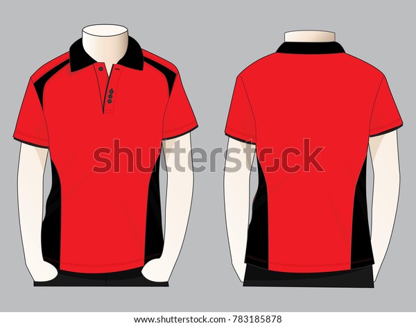 Polo Shirt Design Vector Redblack Colorsfront Stock Vector (Royalty ...
