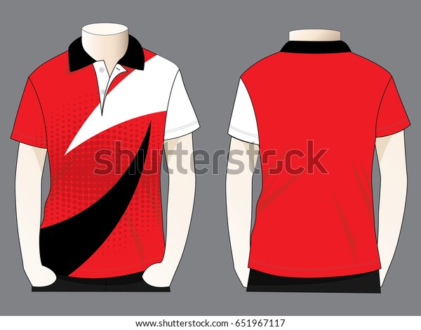 Polo Shirt Design Vector Redwhiteblack Graphic Stock Vector (Royalty ...