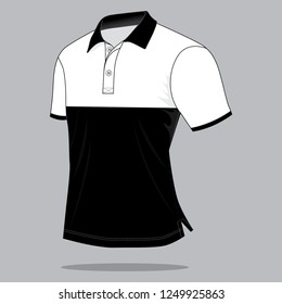 Polo Shirt Design Vector : White / Black