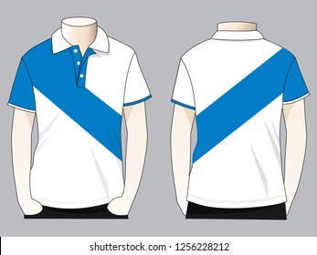 Polo Shirt Design Vector White Blue Stock Vector (Royalty Free ...