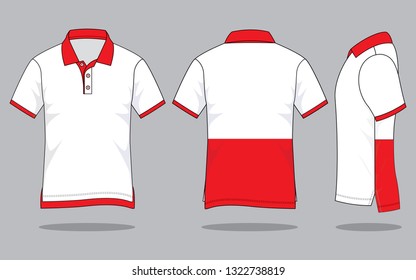 Polo Shirt Design Vector White Red Stock Vector (Royalty Free) 1322738819