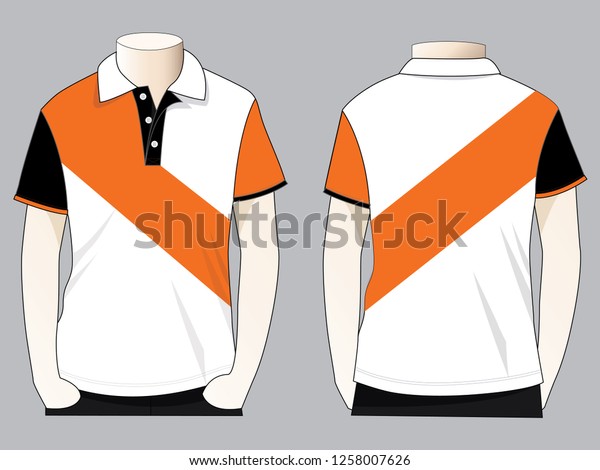 Polo Shirt Design Vector White Orange Stock Vector (Royalty Free ...