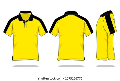 black and yellow striped polo shirt