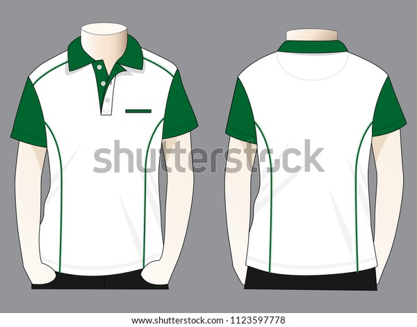 Polo Shirt Design Whitedark Green Stock Vector (Royalty Free) 1123597778