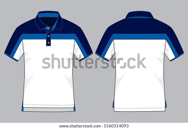 Polo Shirt Design Whitenavyblue Short Front Stock Vector (Royalty Free ...