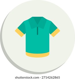 Polo Shirt Flat Circle Style Icon