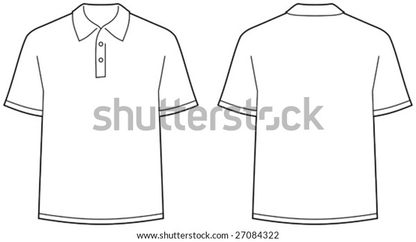 Polo Shirt Front Back View Isolated Stock Vector (Royalty Free) 27084322