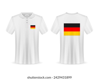 Polo shirt with Germany flag on a white background. Vector illustration.