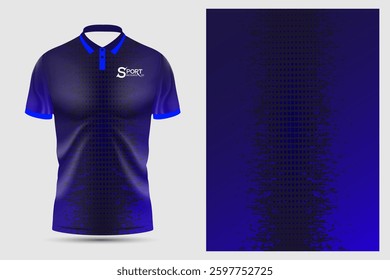 The polo shirt has a simple but striking design, using dark purple as the main background and the background has small dots arranged in an orderly manner to create a dimensional look.