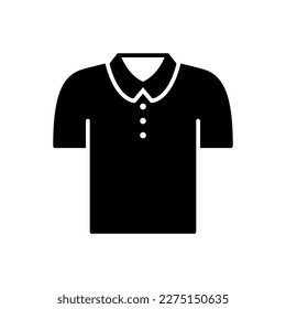 Polo shirt icon for clothes with fashionable looks using collars in black solid style