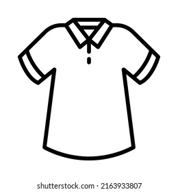 Polo Shirt Icon. Line Art Style Design Isolated On White Background