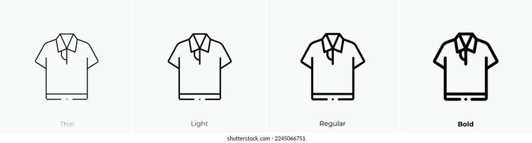 polo shirt icon. Thin, Light Regular And Bold style design isolated on white background