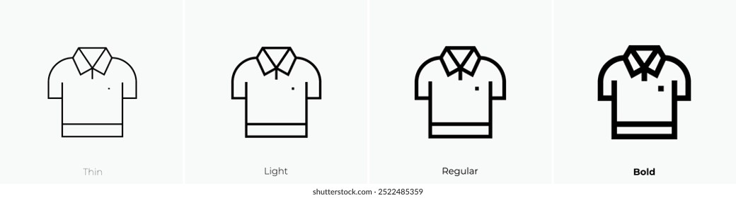 polo shirt icon. Thin, Light Regular And Bold style design isolated on white background