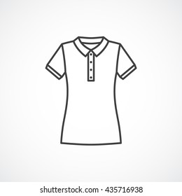 Polo shirt icon. Vector line icon isolated on white background