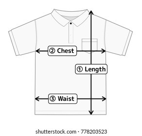 Polo Shirt Illustration For Size Chart (english) 