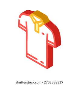 Polo shirt isolated as a three dimensional isometric icon, representing casual fashion wear and apparel suitable for sport, uniforms, and everyday clothing