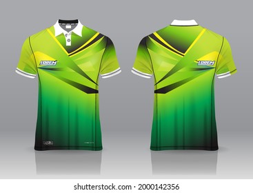 polo shirt jersey uniform design, can be used for golf, badmintonin front view, back view. jersey mockup Vector, design premium very simple and easy to customize