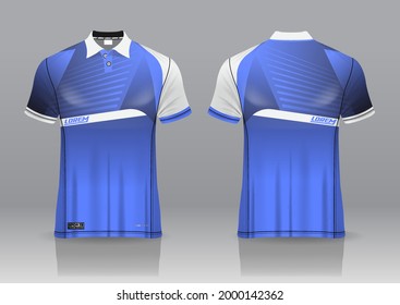 polo shirt jersey uniform design, can be used for golf, badmintonin front view, back view. jersey mockup Vector, design premium very simple and easy to customize