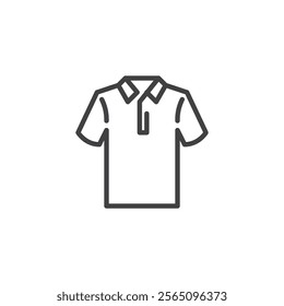 Polo Shirt line icon. linear style sign for mobile concept and web design. Short sleeve shirt outline vector icon. Symbol, logo illustration. Vector graphics