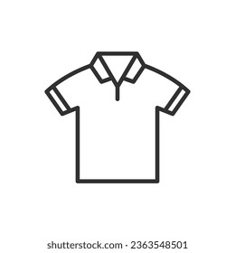 Polo shirt, linear icon. Line with editable stroke