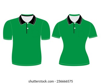 polo shirt men and woman outline on white background